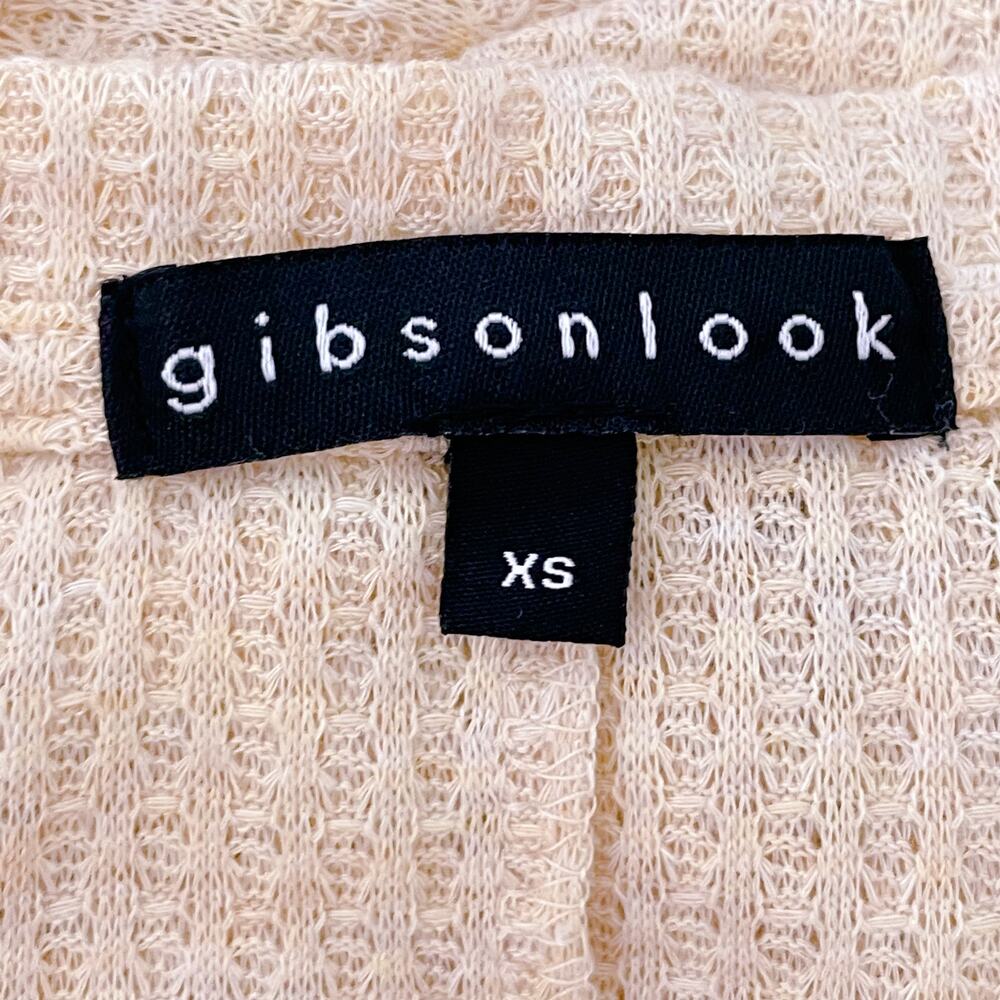 Gibsonlook Waffle Knit V-Neck Pullover Long Sleeve Shirt Beige size XS NEW - Picture 9 of 12